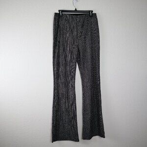 Paperdoc women's pants sz XL flare black metallic nwot
